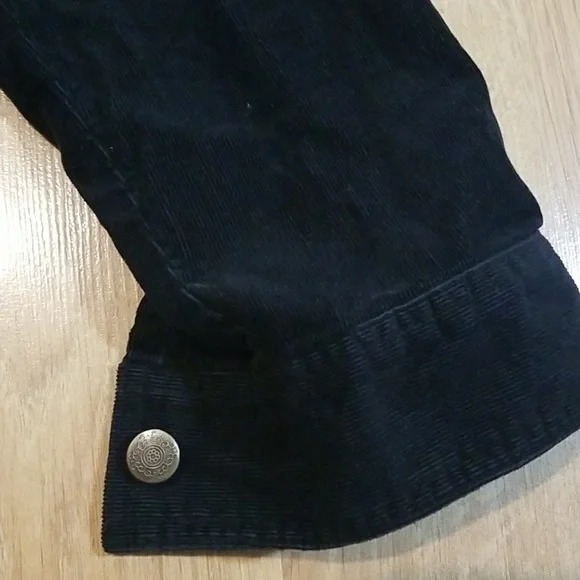 Jessica long sleeve black embroidered corduroy button down shirt size 10 EUC - Picture 6 of 12